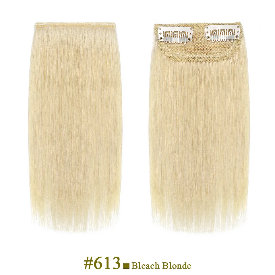 S-noilte 1pc Straight Clip in Hair Extensions Human Hair Side Head 8inch 12inch Black Brown Women Fake Hairpiece Platinum Blonde - Image 18