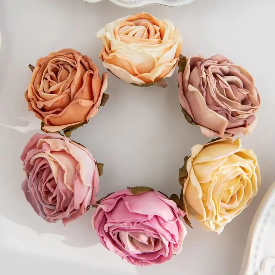 10/20pcs Artificial Flowers Burned Edge Roses Wedding Bridal Bouquets Decor Home Outdoor Garden Festival Party Wreath Diy Gifts - Image 4