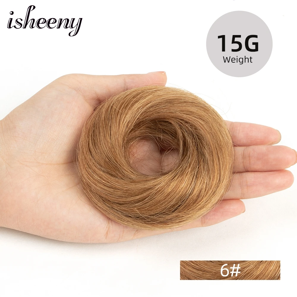 Isheeny Blonde Human Hair Buns Chignon Updo Donut Wrap Ponytail Hair Extensions Remy Hairpiece Real Natural Human Hair 11 Color - Image 13