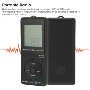 Aircraft Band Radio HRD‑767 Portable Radio Aircraft Band Automatic Power Off FM/AM/AIR Radio with Earphone Radio with Earphone