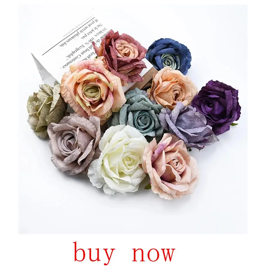 10/20pcs Artificial Flowers Burned Edge Roses Wedding Bridal Bouquets Decor Home Outdoor Garden Festival Party Wreath Diy Gifts - Image 31
