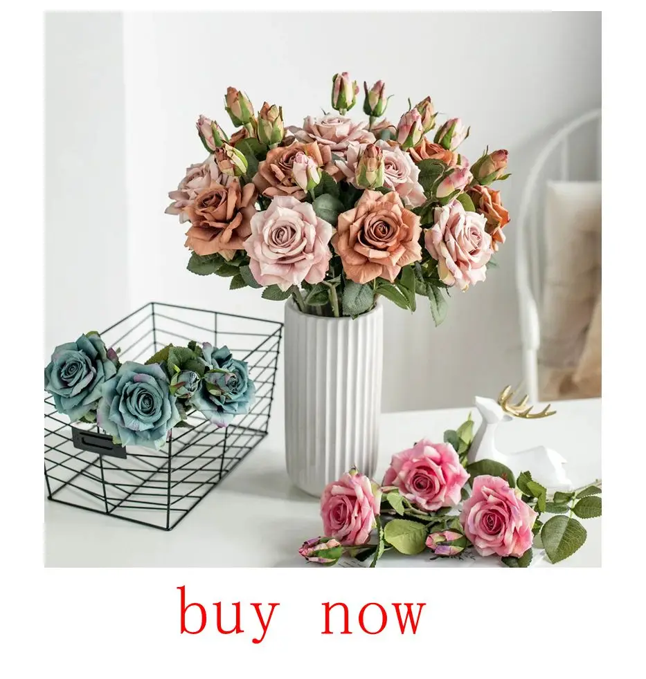 10/20pcs Artificial Flowers Burned Edge Roses Wedding Bridal Bouquets Decor Home Outdoor Garden Festival Party Wreath Diy Gifts - Image 27