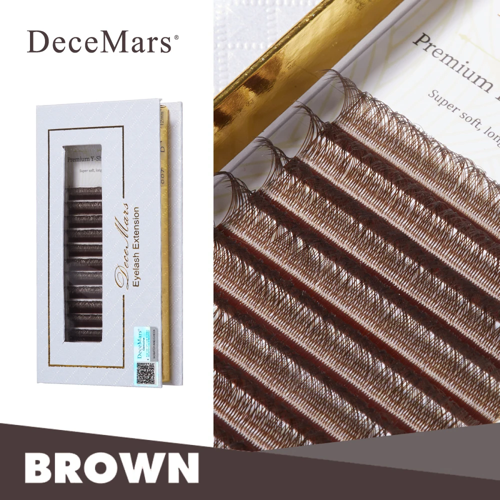 DeceMars YY Shape Black Brown Eyelashes Extensions Two Tip Lashes C/D Curl High Quality Idividual - Image 7