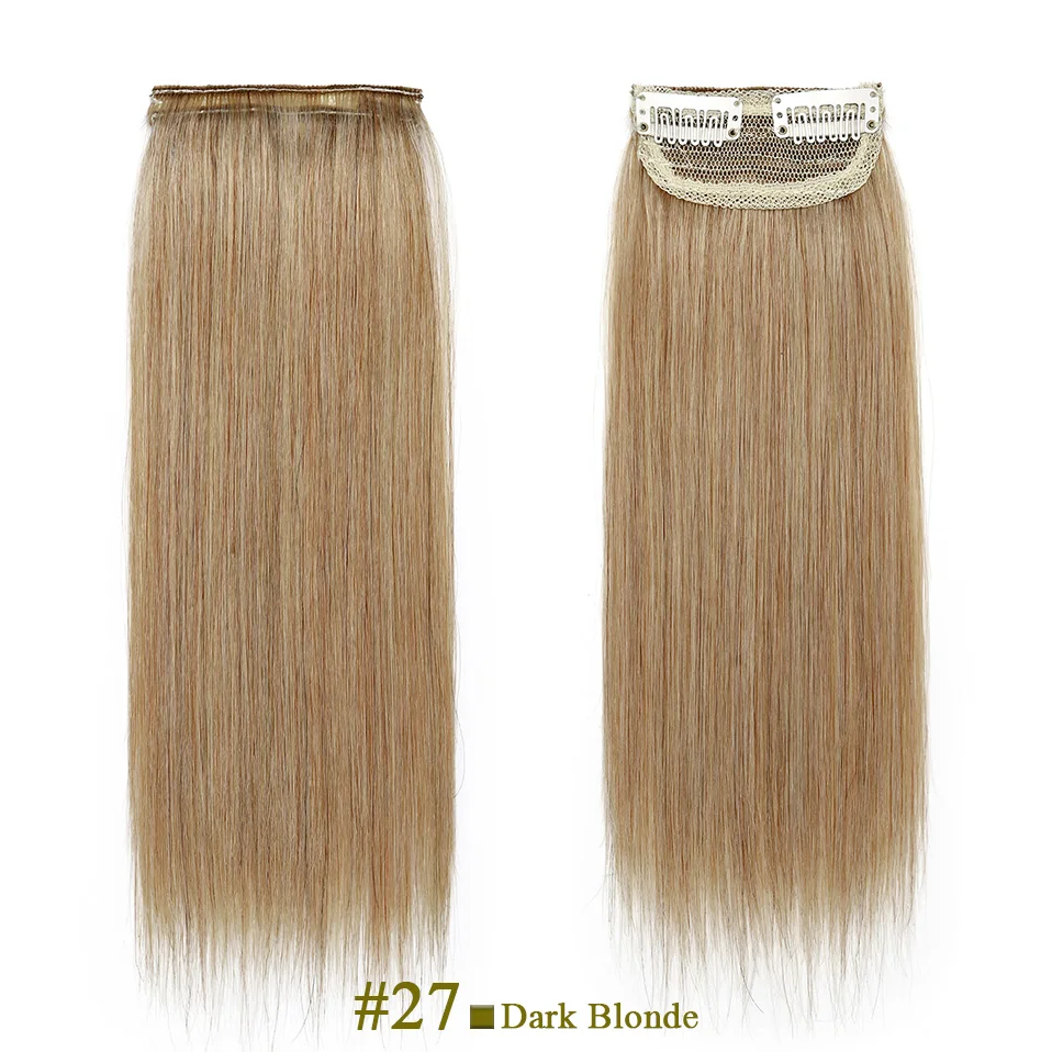 S-noilte 1pc Straight Clip in Hair Extensions Human Hair Side Head 8inch 12inch Black Brown Women Fake Hairpiece Platinum Blonde - Image 16